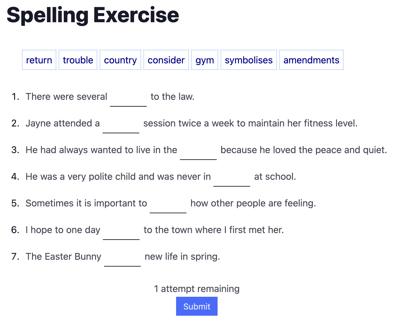 Spelling Wordlist Drag & Drop